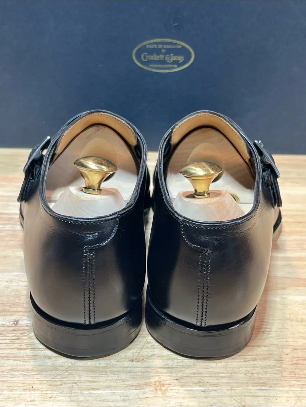Crockett & Jones Savile 4 Hand Grade Collection Monk Straps US Sz9D w ShoeTrees